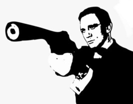 JAMES BOND 007 Hand painted art canvas 16”X20” Acrylic painting Black &amp; White - £38.87 GBP