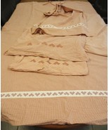 Twin Size Rose Gingham Duvet Cover, Ikea 2 Shams &amp; curtains with Hearts - $100.00
