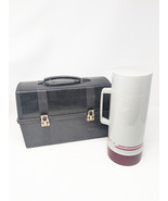 Vintage Aladdin Black Dome Industrial Worker’s Lunch Box &amp; Thermos Lunch... - £11.73 GBP