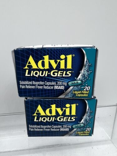 Primary image for (2) Advil Liqui-Gels Pain - 200 MG 20 Liquid Filled Capsules 5/25