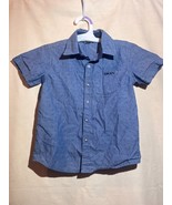 DKNY Toddler SZ 4T Blue Short Sleeve Button Up Collared Shirt A83 - $20.20 CAD