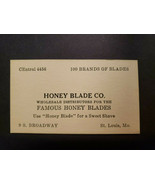 Vintage Famous Honey Blade Company Business Card St. Louis Missouri 1940... - £7.89 GBP