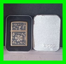 Unique Dark Imperial Filigree Brass Zippo Lighter Mint In Box Very Hard ... - £97.30 GBP