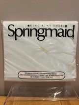 Vintage Springmaid Mint Green Perecale King Flat Sheet New in Package NOS - $27.71