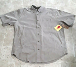 Field N Forest Men&#39;s Shirt XL Beige Short Sleeve Casual Button Up Cotton NWT - £20.62 GBP