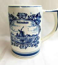 Delft Blue Beer Stein Mug Windmill Holland Handpainted t Delftsche Huys Heineken - £23.52 GBP