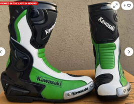 Kawasaki Cowhide Motorbike leather boots Ce Approved  - $150.00