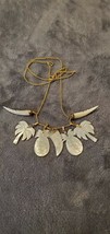Vintage 70&#39;S Mother Of Pearl Charms With Necklace - £39.64 GBP