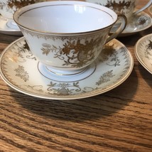 Black Towers Windsor china made in Japan Teacup And Saucer Set Of 7 Handpainted - £27.45 GBP