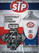 STP Motor Oil Metal Vintage Wall Sign garage man cave shed plaque bar wo... - $4.58