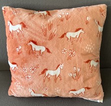 The Big One Kids 16&quot; x 16&quot; Plush Throw Square Pillow Pink Horse New - £7.00 GBP