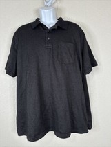 George Black Micro Crosses Knit Polo Shirt Short Sleeve Mens 2XL - $13.39