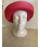 Vintage Pink Hat With Ribbon Bow Sz Large - $19.01