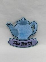 Tea Party Embroidered Iron On Patch 2&quot; - $6.92
