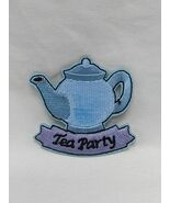 Tea Party Embroidered Iron On Patch 2&quot; - $6.92