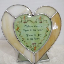 Vrg. Stained Glass Hart Where There Is Love,Joy Candle Holder 4&quot;1/2 - £11.07 GBP