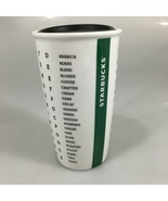 Starbucks White Word Search Alphabet Crossword Ceramic Mug Traveler 12 o... - £27.09 GBP