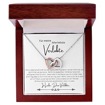 To my dearest fiancee engagement gift - two interlocking hearts pendant - Gift f - £55.69 GBP