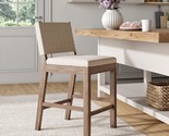 The Linus Contemporary Counter-Height Bar Stool Features A Wire-Brushed ... - $172.94