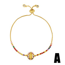 FLOLA Gold Chain Virgin Mary Charm Bracelets For Women Crystal Bracelet Religiou - £10.31 GBP