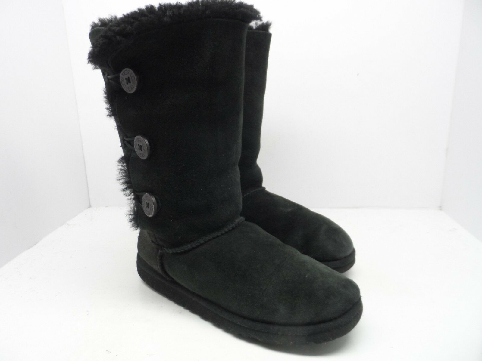 UGG Australia Girl's Bailey Button Triplet 1962 WInter Boots Black Size 6M - $49.87