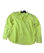 J. Crew Womens Shirt Neon Green W/ White Strip S Half Button Pocket Long... - £13.73 GBP