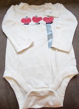 NWT New With Tags Baby GAP Girl&#39;s White Apple Ant Long Sleeve 12-18 Months - £16.03 GBP
