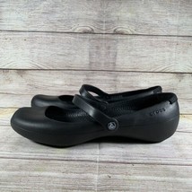 CROCS Alice Slip Resistant Black Slip On Mary Jane Flats Womens Size 8 11050 - £15.65 GBP