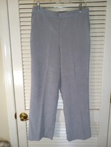 Alfred Dunner Size 10 Gray Crop Pull On Career Pants Elastic Pocket Cord... - £11.15 GBP