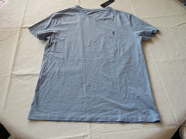 Men&#39;s Polo Ralph Lauren v neck T shirt soft S 661012 New Powder Blue blue logo - £20.24 GBP