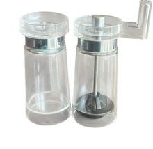 Clear Acrylic Salt &amp; Pepper Grinder Set 4.25&quot; High - Manual Hand Crank M... - $9.89