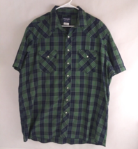 Vintage Wrangler Western Shirts Men&#39;s Green Pearl Snap Shirt Size 2XT - $24.24