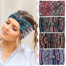 SH Leopard Printed Elastic Hair Band Knotted Turban Headwrap Hair Accessories DI - £5.05 GBP