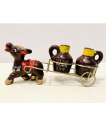 Vintage Donkey &amp; Cart With My Little Brown Jugs Redware Salt &amp; Pepper Sh... - £18.92 GBP