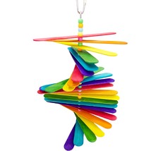 1112 Rainbow Stick Chewer Bird Toy – Colorful Hanging Shredding and Chewing Toy - $30.68