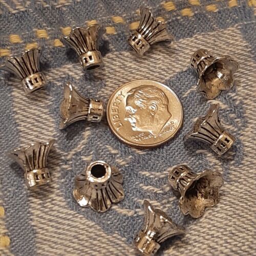 9mm X 11mm Pewter Bead Caps (10) - $2.67