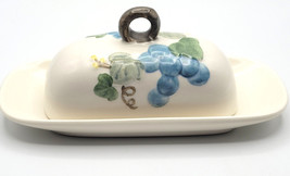 METLOX Poppy Trail Sculptured Blue Grape Vintage Butter Dish California Pottery - £28.22 GBP