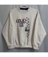 Vintage IZOD Crewneck Sweater Men&#39;s Medium M Embroidered Golf Graphics - £37.14 GBP