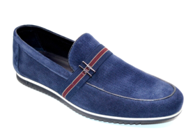 Fabi Men&#39;s Italy Dark Blue Suede Loafer  Shoes Driving  Moccasins Size US 12 - £163.65 GBP