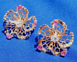 Earth mined Diamond Sapphire Ruby Deco Earrings Vintage Filigree Solid 1... - $3,035.25