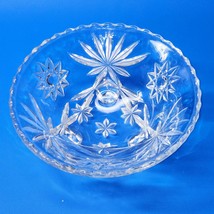 Vintage Anchor Hocking Prescut Glass Star Of David Footed Candy Nut Bowl Dish - £18.02 GBP