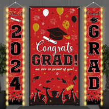 Graduation Door Decorations Class of 2024 with LED Lights, Congrats Grad Door Co - £23.40 GBP