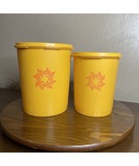Vintage 70’s Tupperware Yellow Orange Canisters with Lids 809 &amp; 811 VGC - $14.01