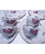 LEFTON CHINA 8 PC SNACK SET ~~ PLATES &amp; CUPS GOLD TRIM EX COND - $35.99