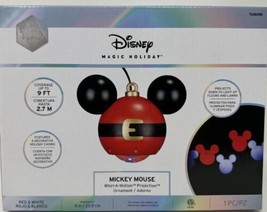 Disney Mickey Swirling Multicolor Christmas Light Hanging Projecton Orna... - £36.02 GBP