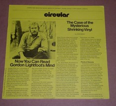 Gordon Lightfoot Circular Pamphlet Vintage 1974 Warner Bros - $24.99
