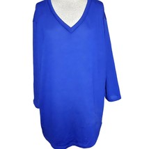 Blue V Neck Long Sleeve Blouse Size 1X - £19.33 GBP