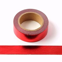 Red Solid Foil Washi Tape  Decorative  Masking Tape 15mm x 10 Meters Eco Friendl - $2.05