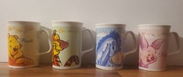Winnie The Pooh And Friends Ceramic Coffee Mug Cup Lot Of 4 Tigger Eeyore Piglet - £37.25 GBP