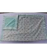 Minky baby blanket - small - elephants bathing- mint - white - standard - $45.00
